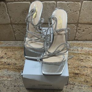 X2 Women's Glittering Silver Heels